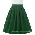 Belle Poque Femmes Midi Vert foncé Retro Vintage Skirts BP000154-4